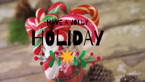 animation of christmas greetings text over decorations