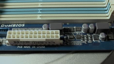computer motherboard  from right to left