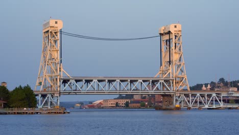 canal lift bridge during golden hour
