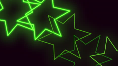 patrón de estrellas de discoteca con luz verde neón.