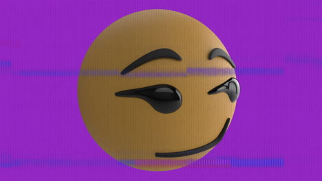 animación del icono de emoji feliz sobre la pantalla con ruido