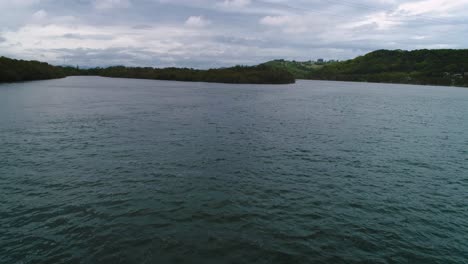 Aerial-view-over-Tweed-River-mangroves-and-green-areas,-Northern-New-South-Wales,-Australia