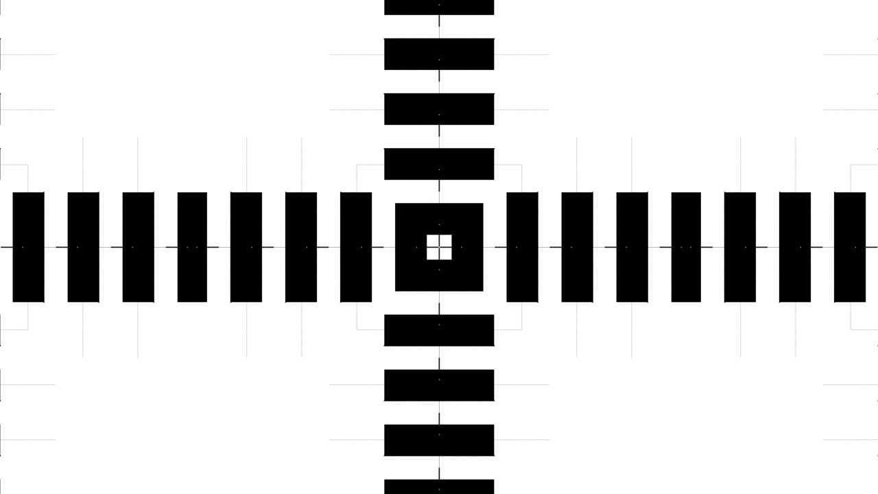 Abstrakt geometrisk animation af udvidende sorte og hvide linjer