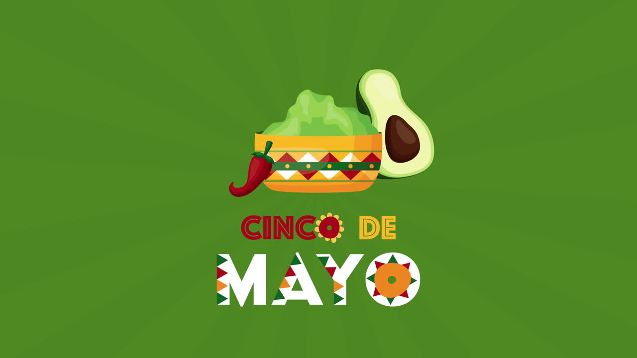 celebración de cinco de mayo mexicano con aguacate y guacamole