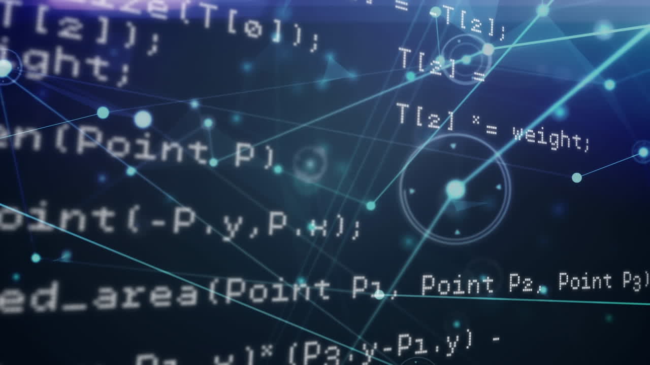 анимация сети соединений через обработку данных