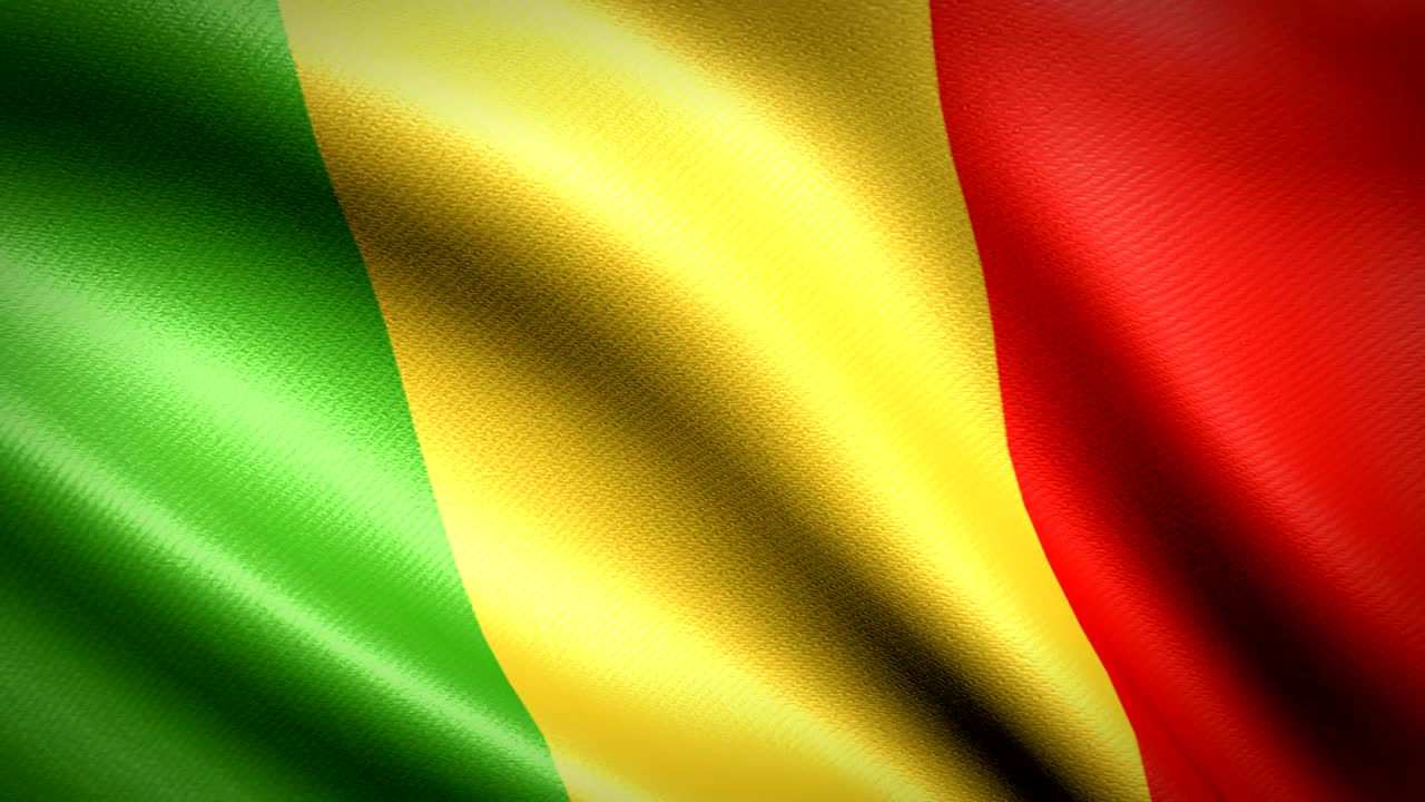 Bandiera del Mali. Animazione in loop senza interruzioni. Video 4K ad alta definizione