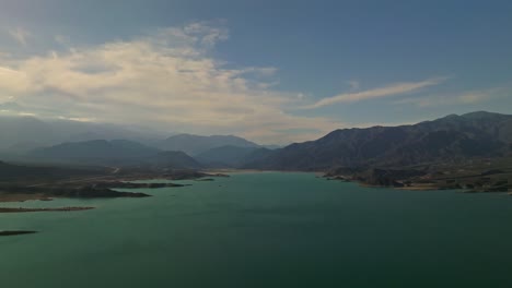 aerial establishing shot of the vast landscape in mendoza, argentina