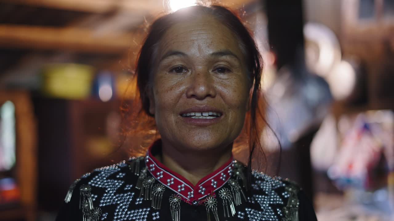 Portrait of an older woman in traditional clothing