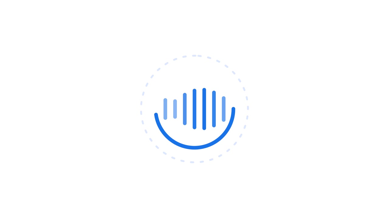 Animated Circular Audio Waveform Graphic on White Background