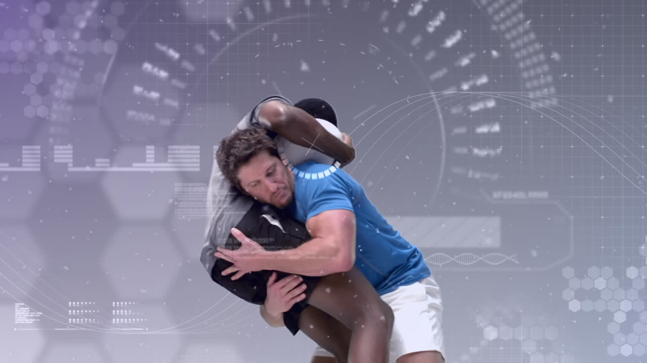 animación de redes de conexiones sobre jugadores de rugby