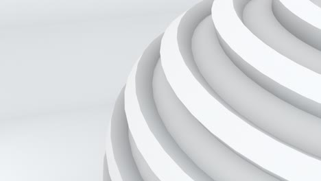 white circular elements. 3d rendering of a spherical shape with waves. computer generated abstract backdrop