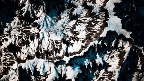 Aerial-view-of-snow-mountain-range-landscape