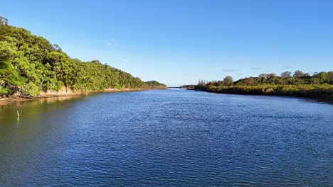 calm river flowing through lush green landscape