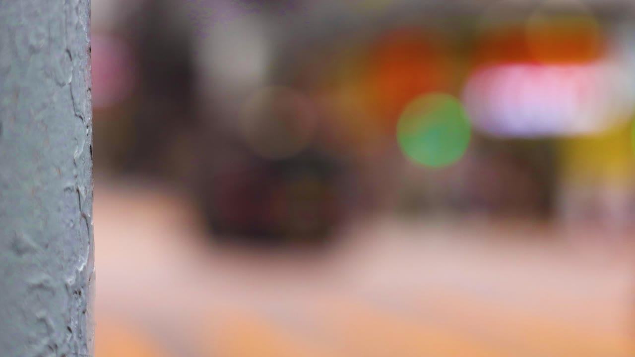 홍콩 의 자동차 와 보행자 들 의 보케 뷰