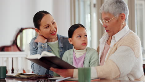 Familia,-Niño-Y-Hogar,-Leyendo-La-Biblia