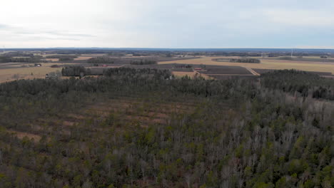 drone rise up above moore landscape in sweden