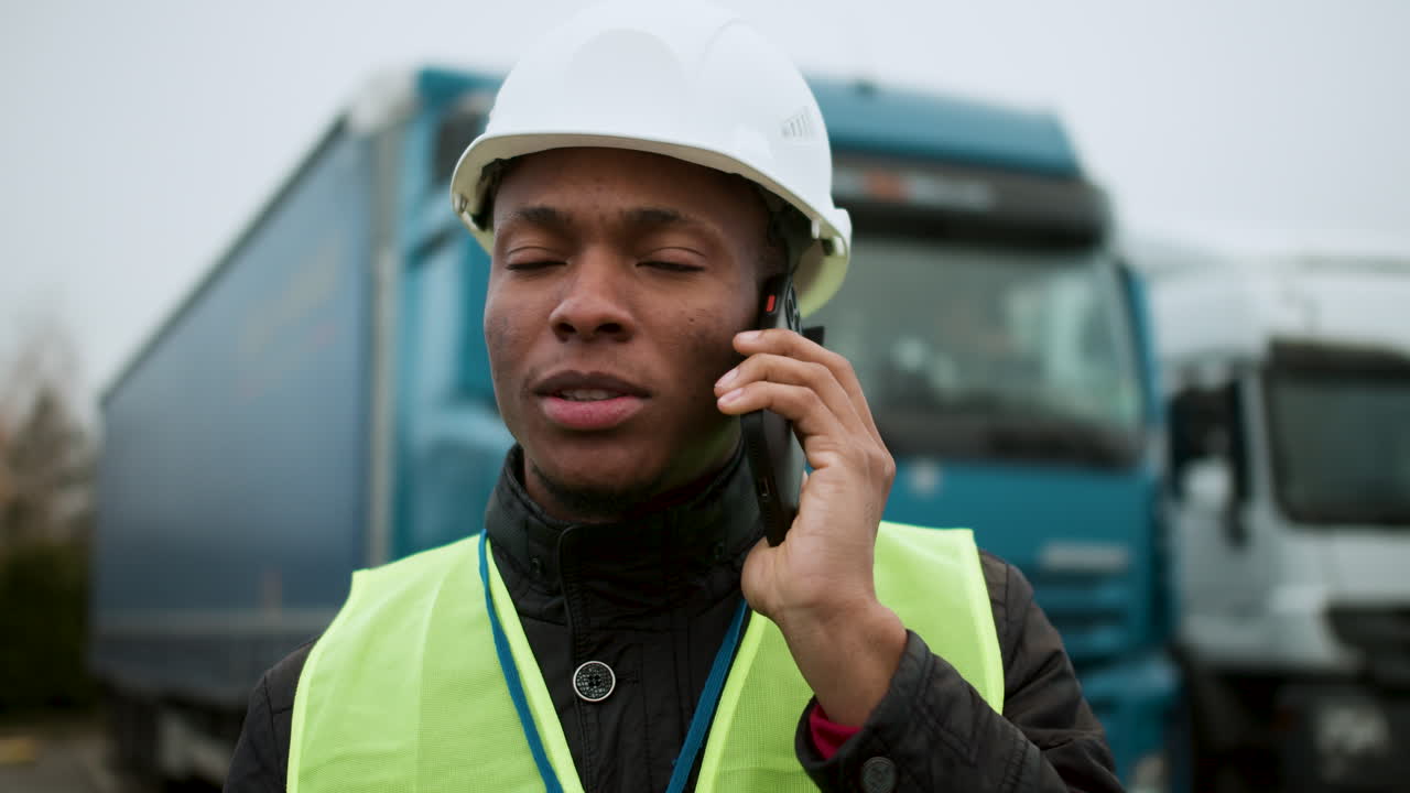 Arbejder taler i telefon