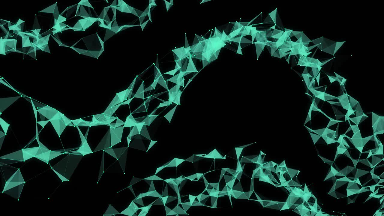 formas geométricas verdes contra un fondo negro