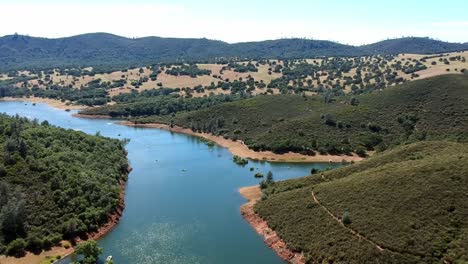 aerial view south fork ricer and folsom lake, california