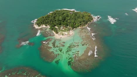 drone footage of an island in the caribbean