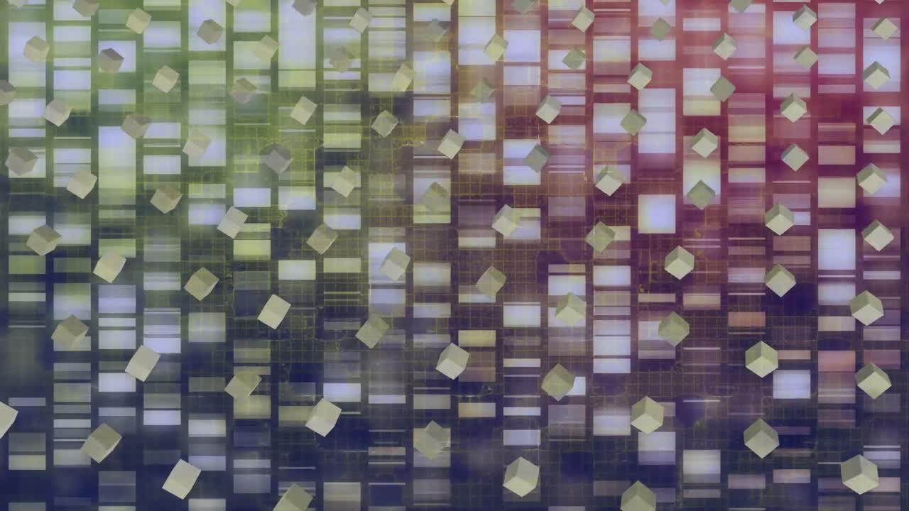 animación de una forma geométrica en movimiento sobre un fondo colorido