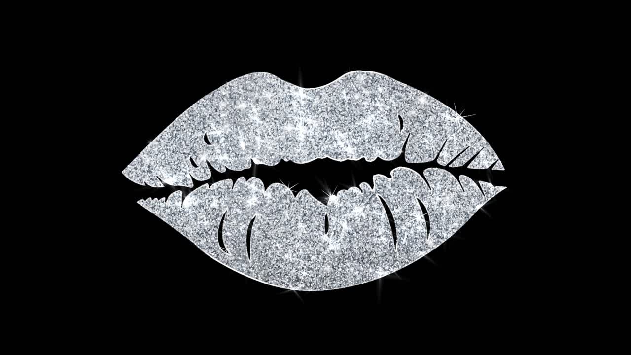 Silver Glitter Kiss