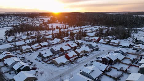 aerial view of a neighborhood covered in snow on whidbey island