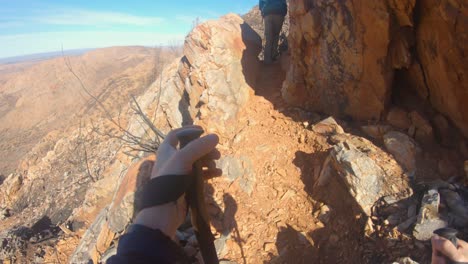 hiking a mountain trail