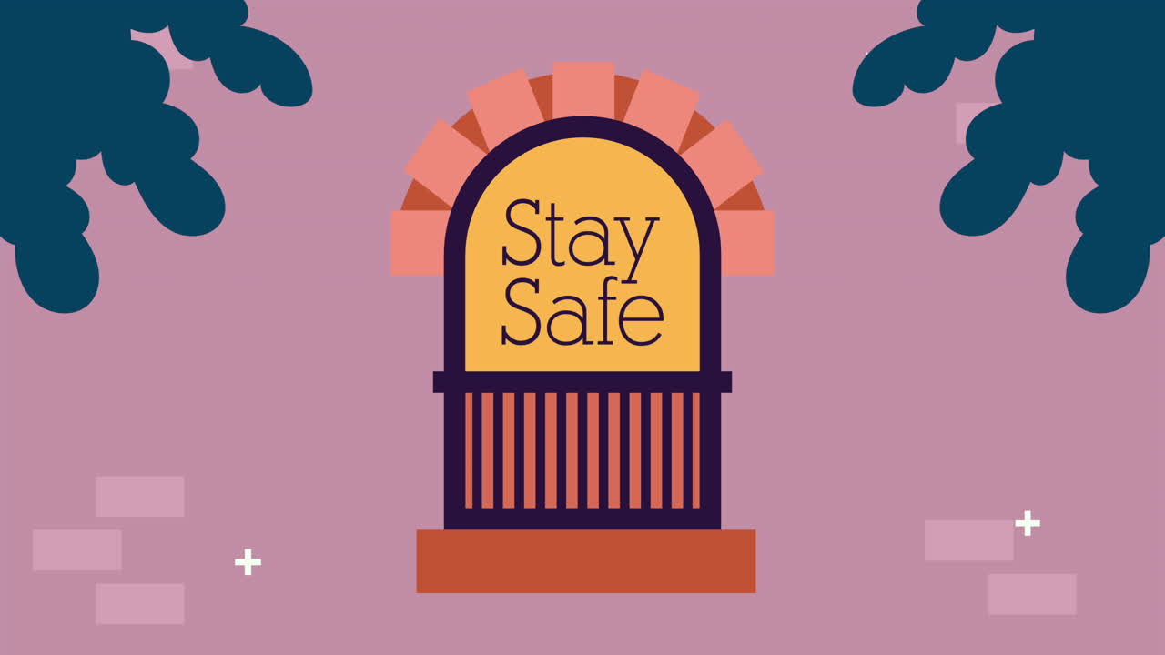 아파트 창문에서 집에 머물 캠페인