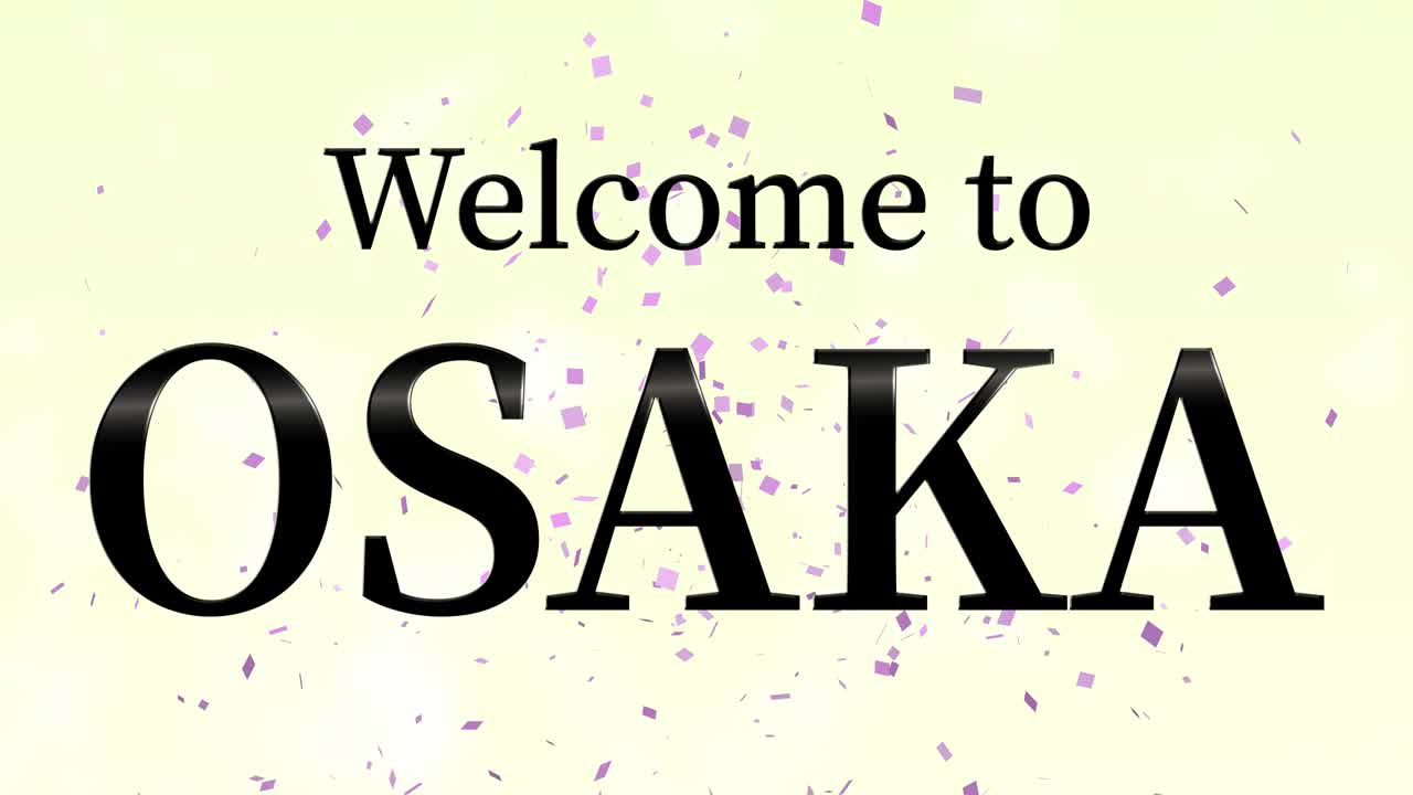 bienvenido a osaka mensaje de texto animación gráficos en movimiento