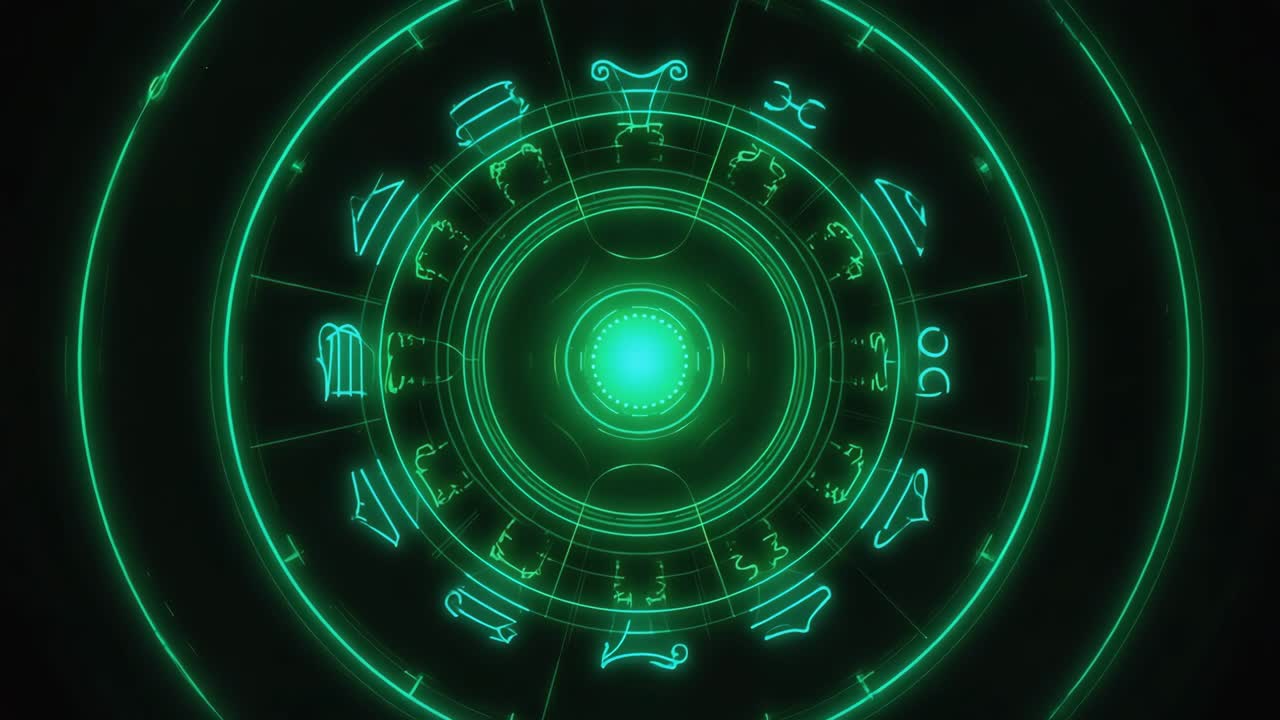 Neon Zodiac Wheel