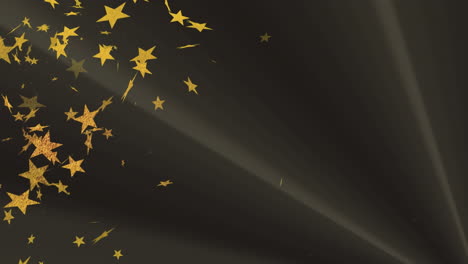 animación de rastros de luz y estrellas sobre fondo negro