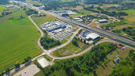 aerial view of goods warehouse