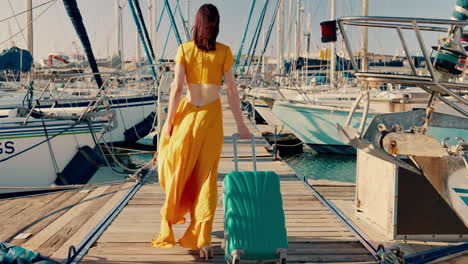 travel, summer and yacht with woman