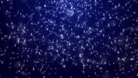 abstract visualization of global networking communication plexus interconnected user icons through