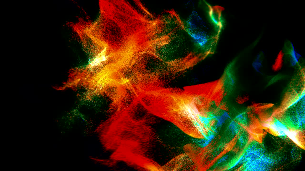 Polvere variopinta, animazione di particelle, in loop