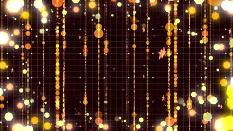 animation of stars and glowing light trails and christmas fairy lights flickering