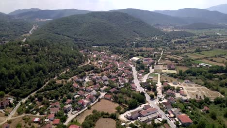 beautiful and historic village of kalpaki greece, aerial 4k