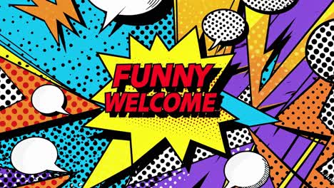 funny welcome comic pop art background