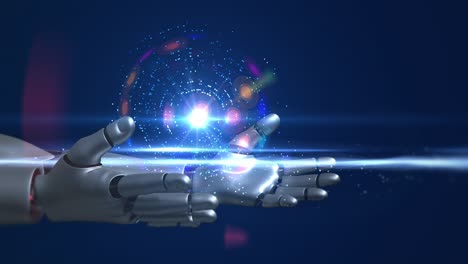 brazos robóticos humanoides con fuente de luz