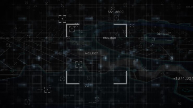 Animation of data processing over shapes
