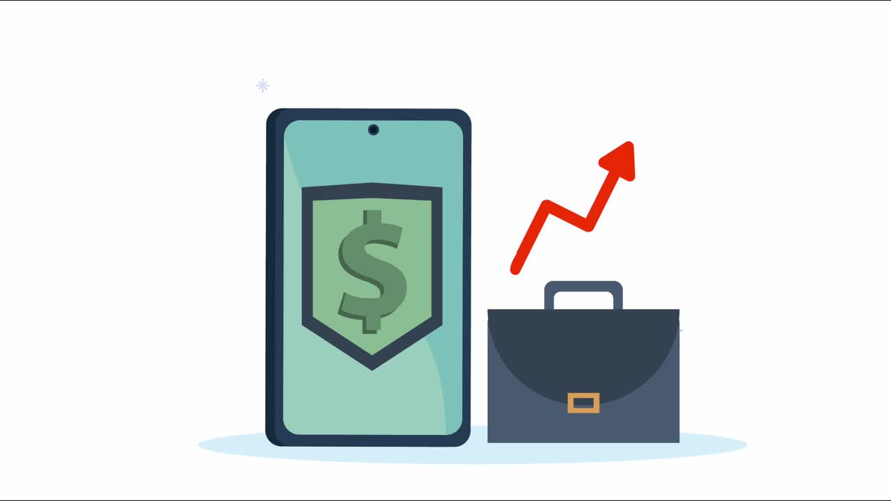 ecommerce animation with smartphone and portfolio