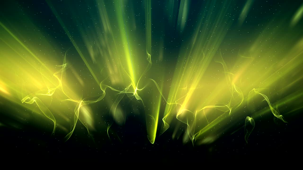la aurora boreal verde estilizada es un bucle de fondo de rayos de luz