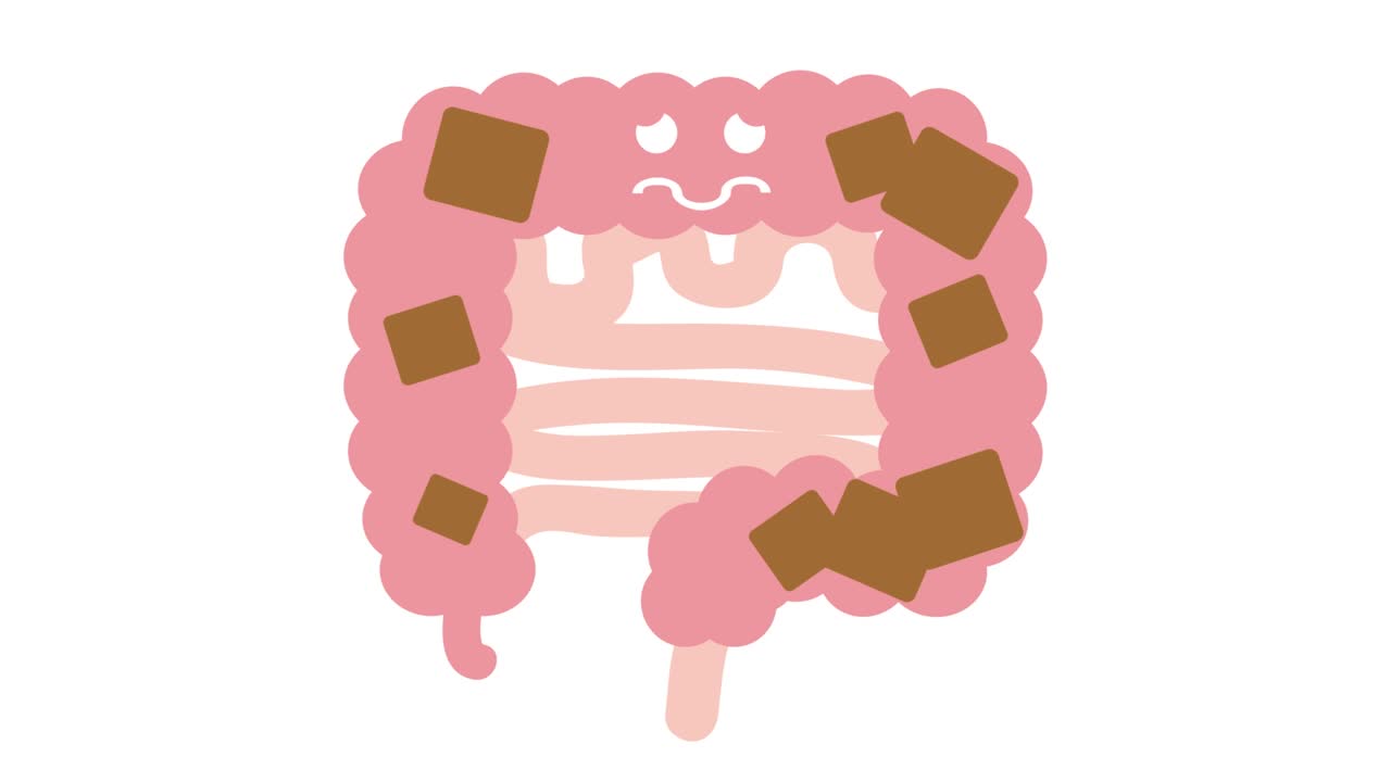 アニメ化された腸内便秘のビデオです ループ可能です