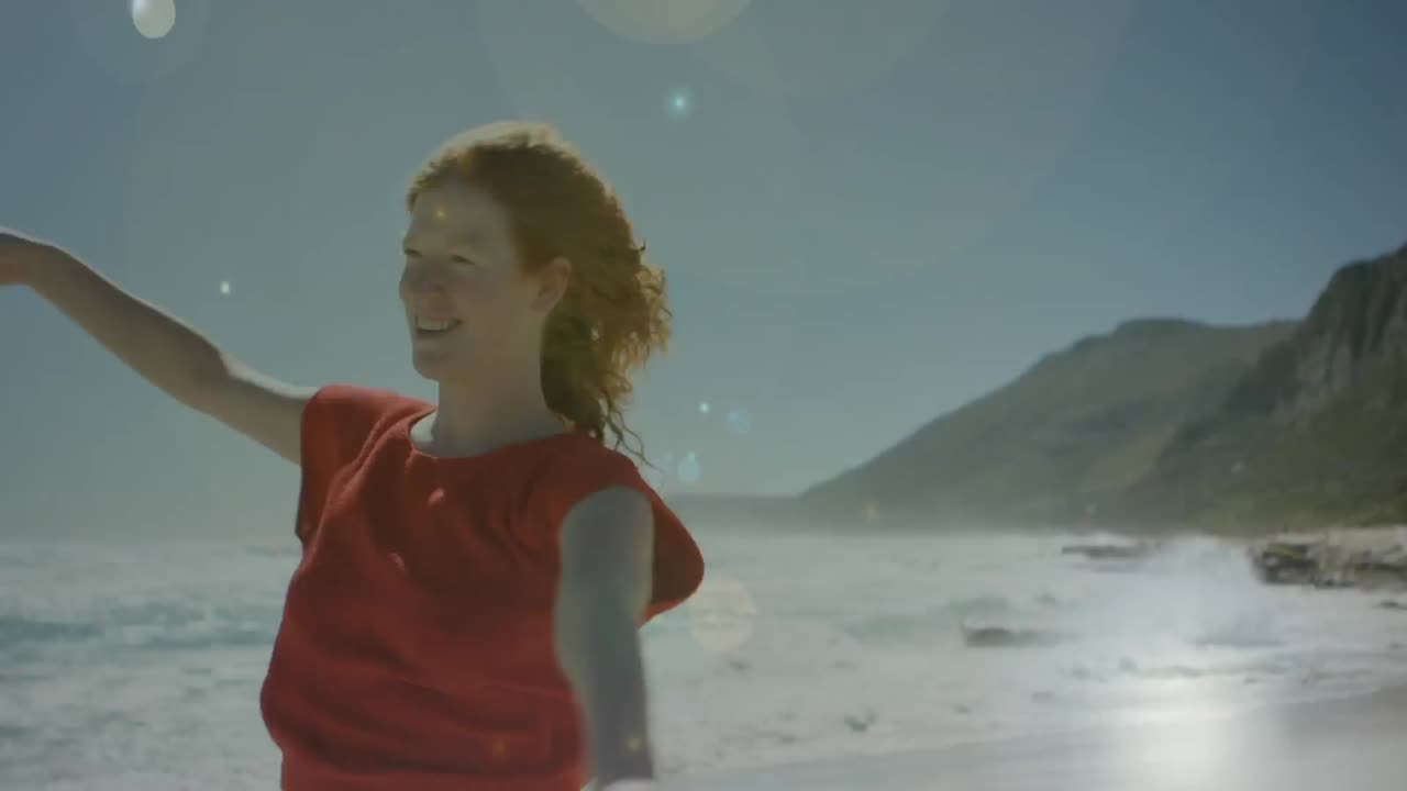 눈 속에서 춤을 추는 여자