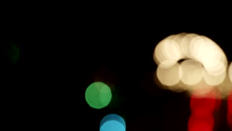 carnival fair grounds at night. defocused footage.