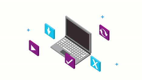 tecnología de las redes sociales con portátil