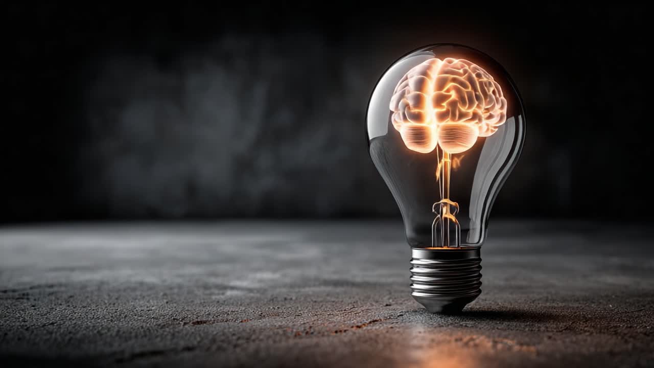 Illuminating Intelligence: A Creative Blend of Light and Brain Imagery Symbolizing Innovation and Insights in the Realm of Human Thought and Creativity