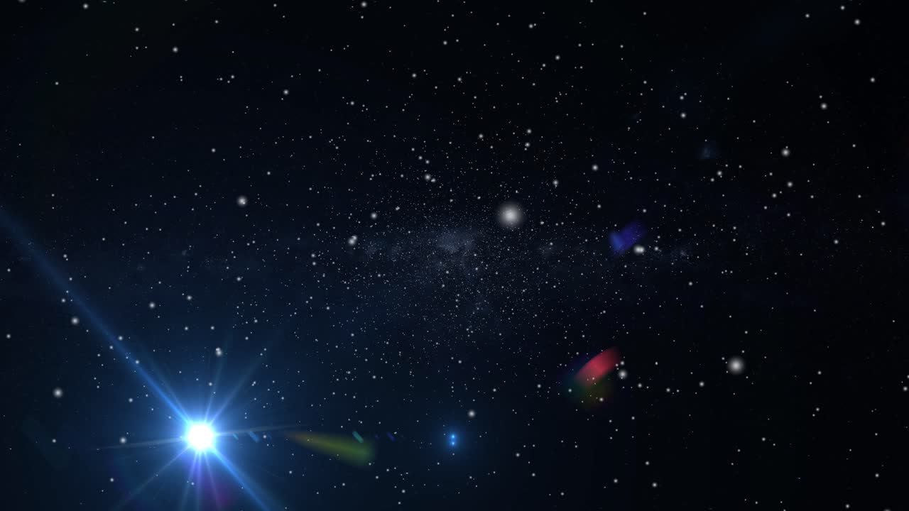 una brillante stella blu nello spazio, l'universo