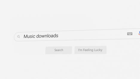 búsqueda de descargas de música en el navegador de internet